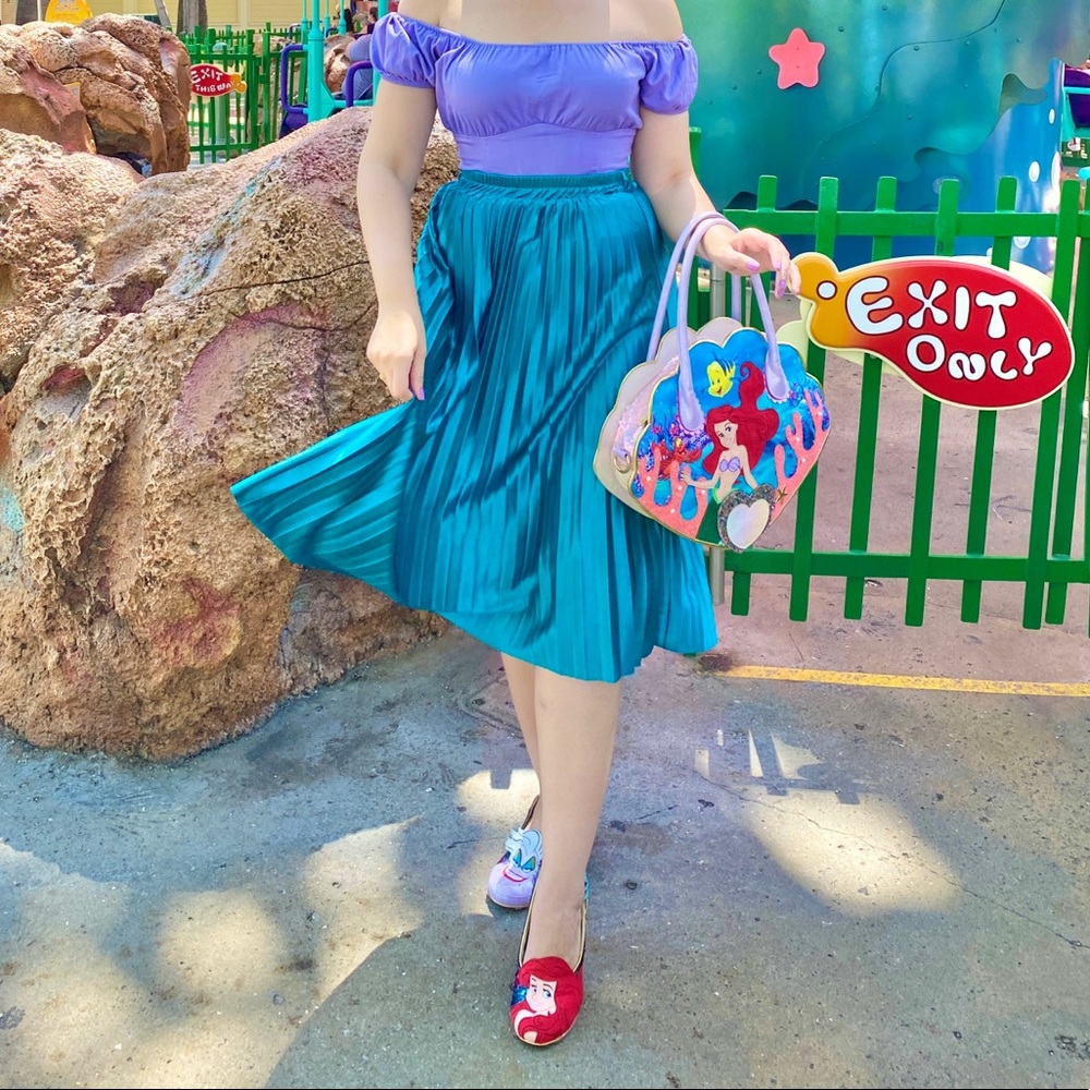 Pleated Teal MIDI skirt